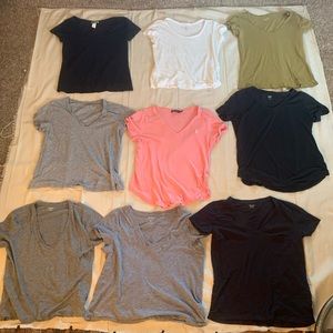 15 size M madewell, gap, banna republic, and ralph lauren polo shirts.